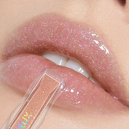 KAFURUX Sweet Sparkling Mirror Lip Glaze – Transparent Water-Gloss Shimmer Lip Tint in 10 Color Variants (1 pc)