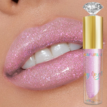 KAFURUX 1pc Diamond Shimmer Glitter Lip Gloss – Moisturizing Liquid Lip Gloss in 9 Pearl and Glitter Shades