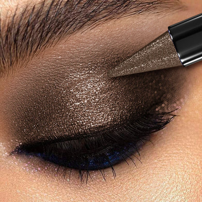 KAFURUX Smoky Dark Brown Metallic Glitter Eyeshadow Pencil – Waterproof Pearl Eye Shadow Pen (1 pc)