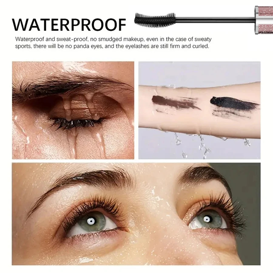 KAFURUX 4D Waterproof Lengthening Mascara – Black Fiber Lash Extension for Thick Curled Long‑Lasting Lashes
