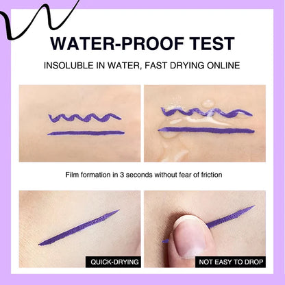 KAFURUX Dual‑Ended Stamp Eyeliner Pen – Smudge‑Proof Quick‑Dry in 3 Black Purple & Blue Shades (1 pc)