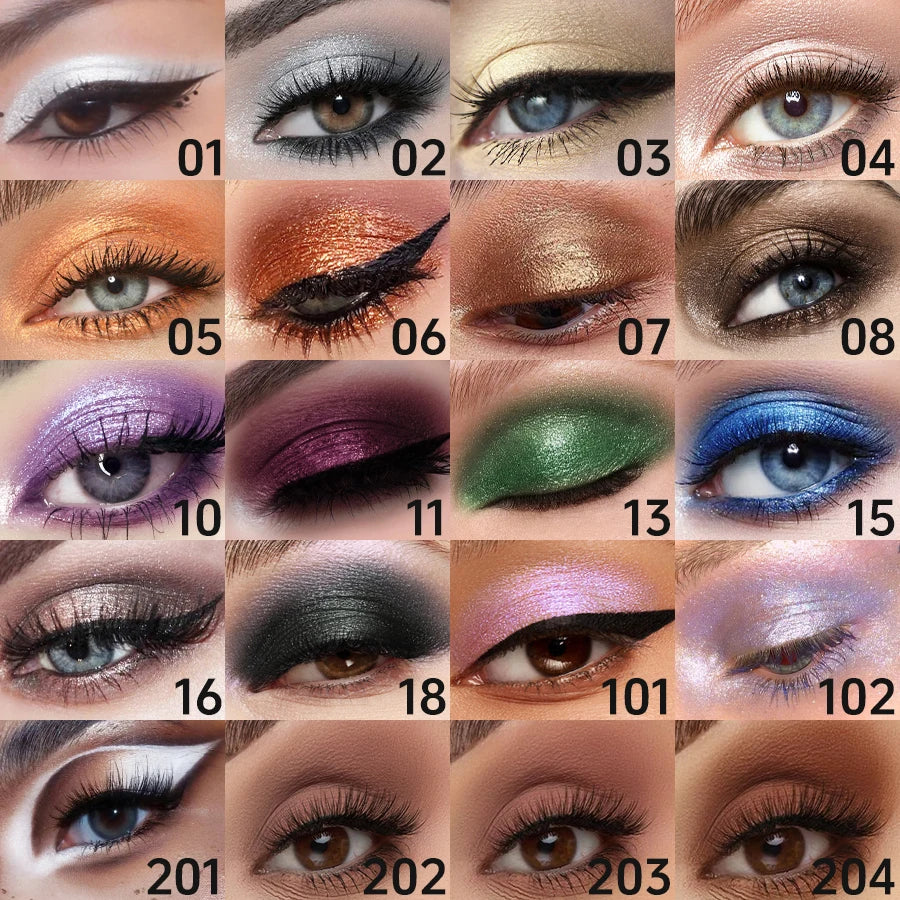 KAFURUX Metallic Glitter Eyeshadow Pen – Waterproof Highlighter Pencil in 19 Smoky & Green Shades (1pc)
