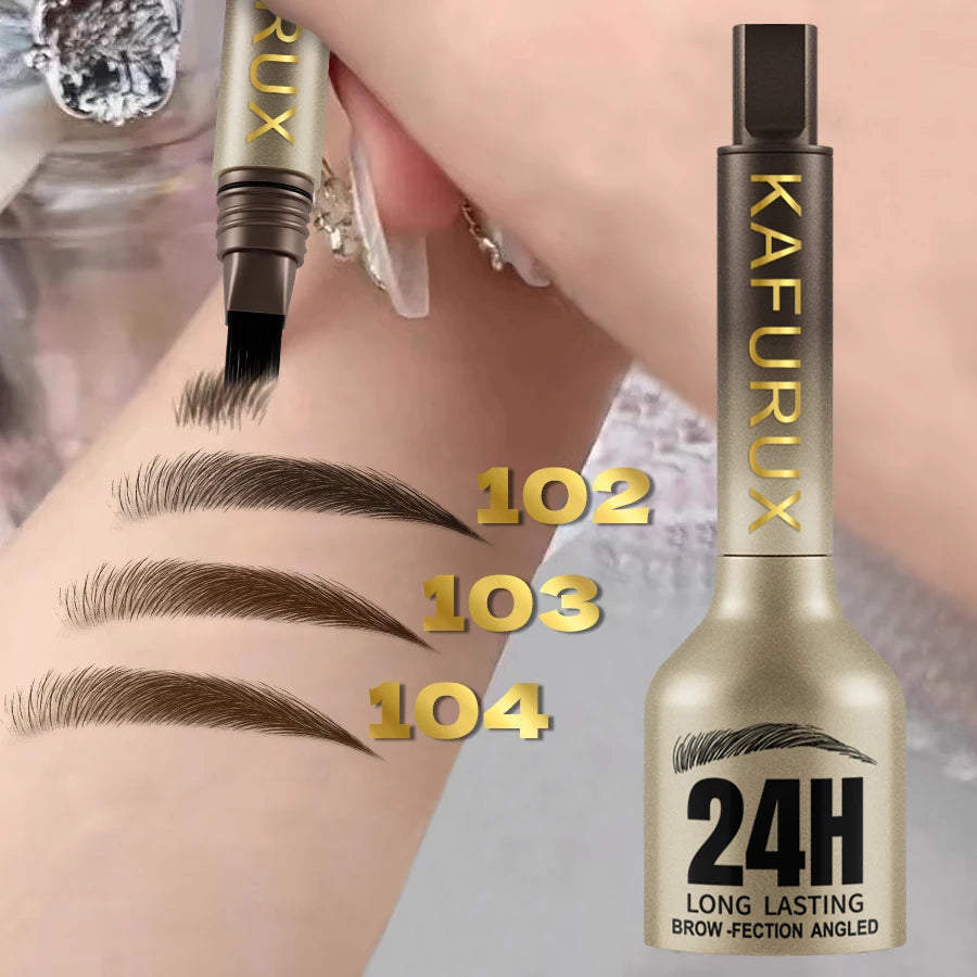 KAFURUX Square Wild Eyebrow Pencil – Waterproof Velvet 3D Brow Tint with Angled Brush (3 Color Variants 1 pc)
