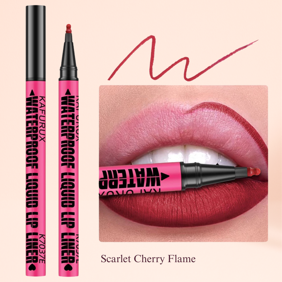 KAFURUX Waterproof Matte Lip Liner Pen – Sweatproof Long Lasting Liquid Lipstick Pencil in 12 Bold Color Variants