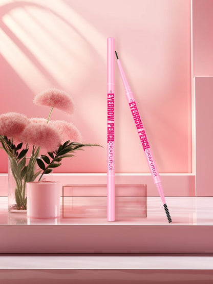 1pc KAFURUX Ultra‑Fine Double‑Head Rotatable Eyebrow Pen with Brush – Waterproof Wild Brow Pencil (6 Shade Variants)