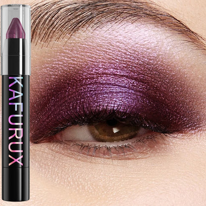 KAFURUX Metallic Glitter Eyeshadow Pen – Waterproof Highlighter Pencil in 19 Smoky & Green Shades (1pc)