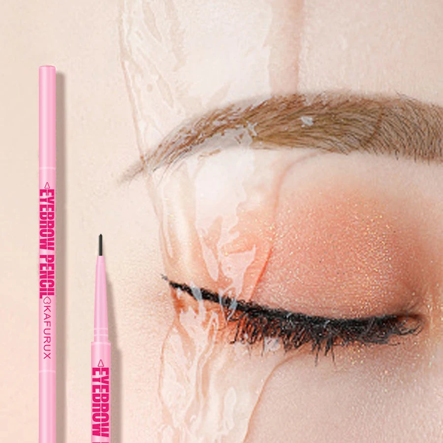 1pc KAFURUX Ultra‑Fine Double‑Head Rotatable Eyebrow Pen with Brush – Waterproof Wild Brow Pencil (6 Shade Variants)