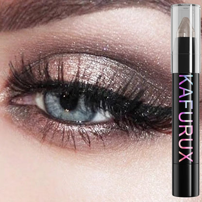 KAFURUX Metallic Glitter Eyeshadow Pen – Waterproof Highlighter Pencil in 19 Smoky & Green Shades (1pc)
