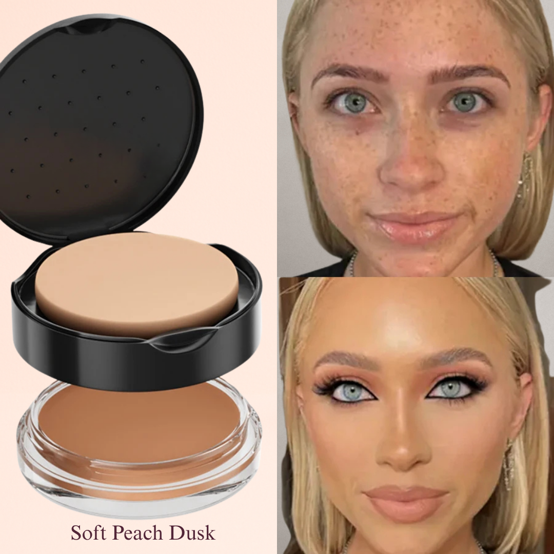 KAFURUX 1pc High‑Coverage Waterproof Foundation Concealer – Anti‑Dark Circle BB Cream in 9 Shade Variants - Soft Peach