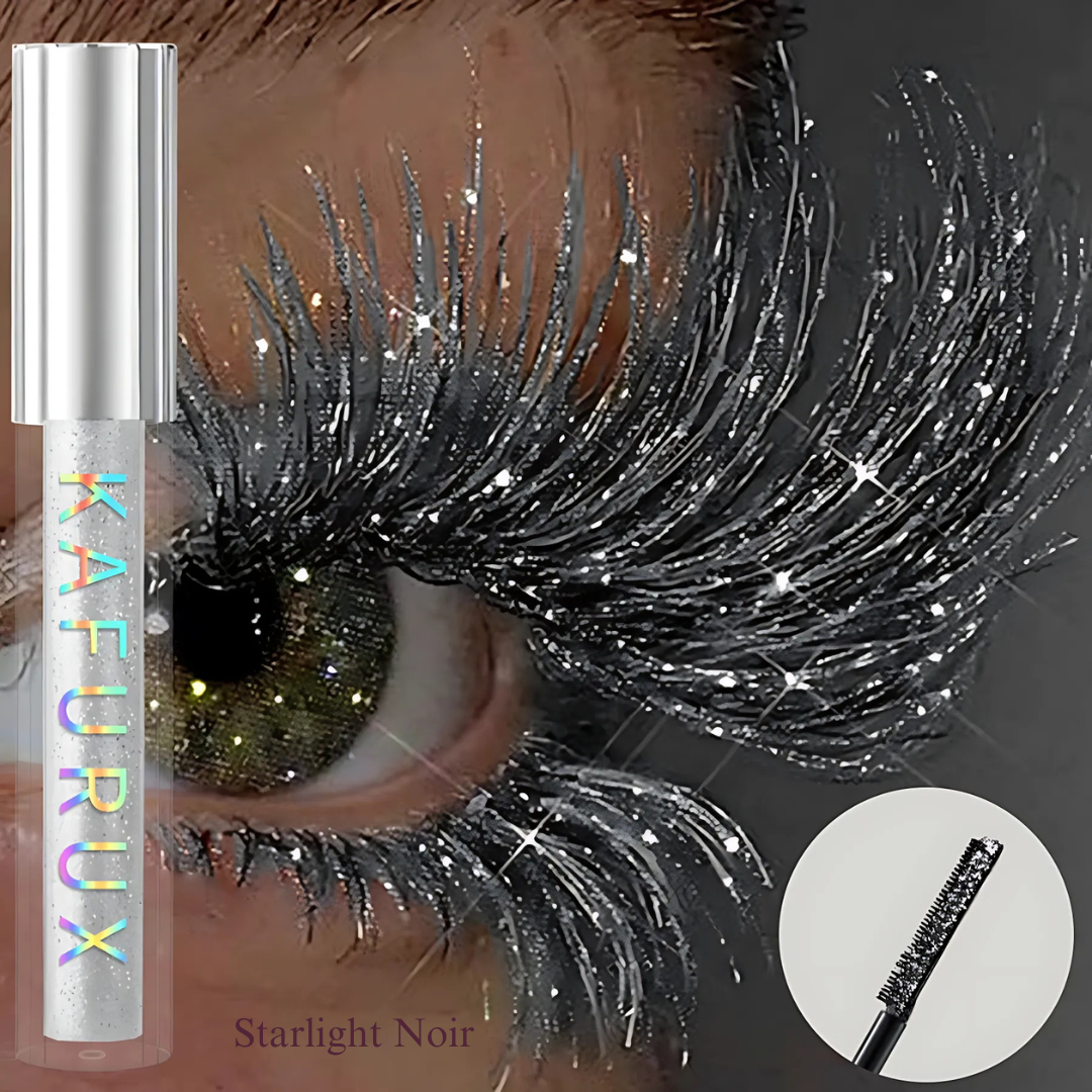 KAFURUX 1pc Diamond Shine Waterproof Volume Mascara – Glitter Snow Effect Waterproof Curl & Volume Mascara in 4