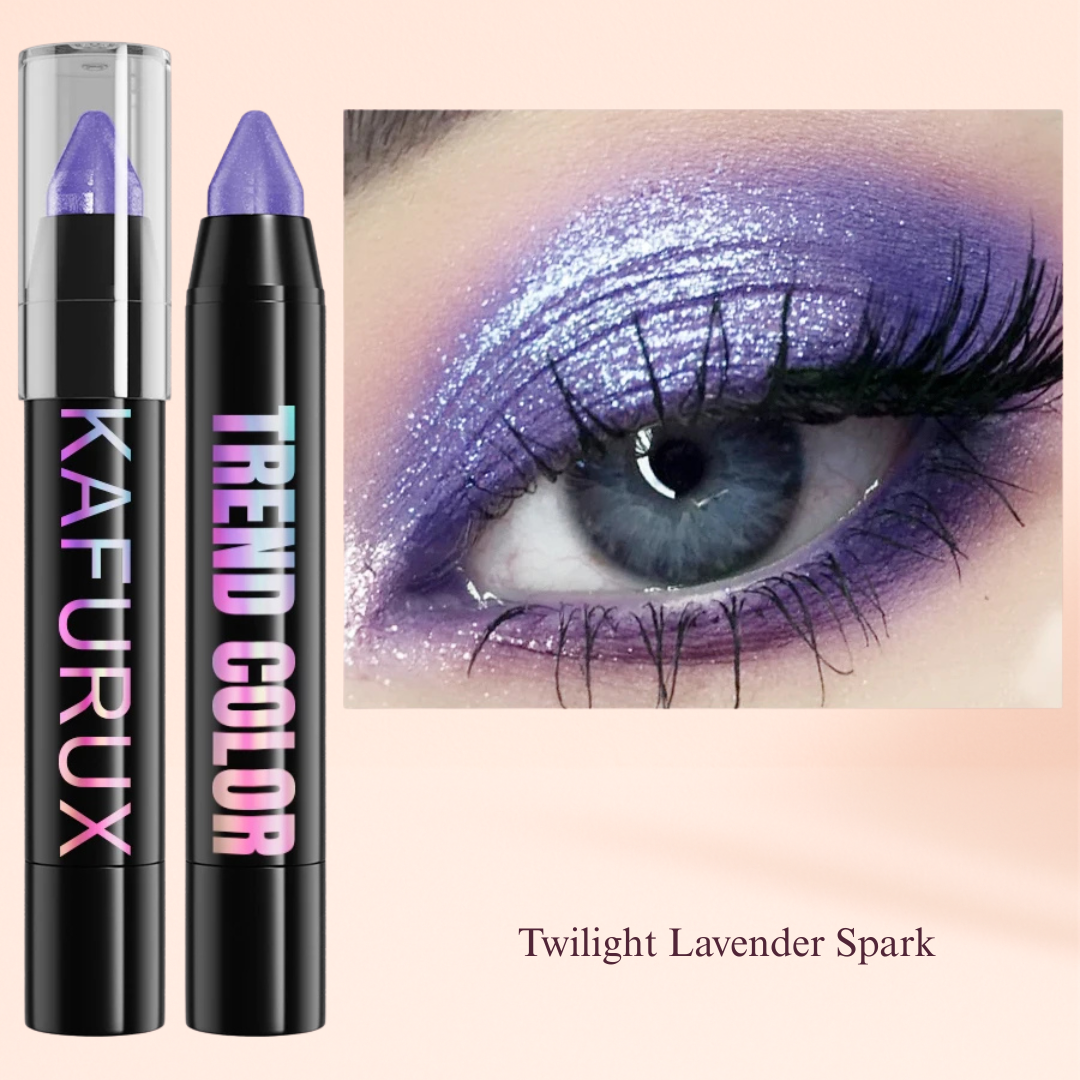 KAFURUX Metallic Glitter Eyeshadow Pen – Waterproof Highlighter Pencil in 19 Smoky & Green Shades (1pc) - Twilight