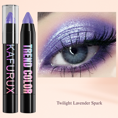 KAFURUX Metallic Glitter Eyeshadow Pen – Waterproof Highlighter Pencil in 19 Smoky & Green Shades (1pc) - Twilight
