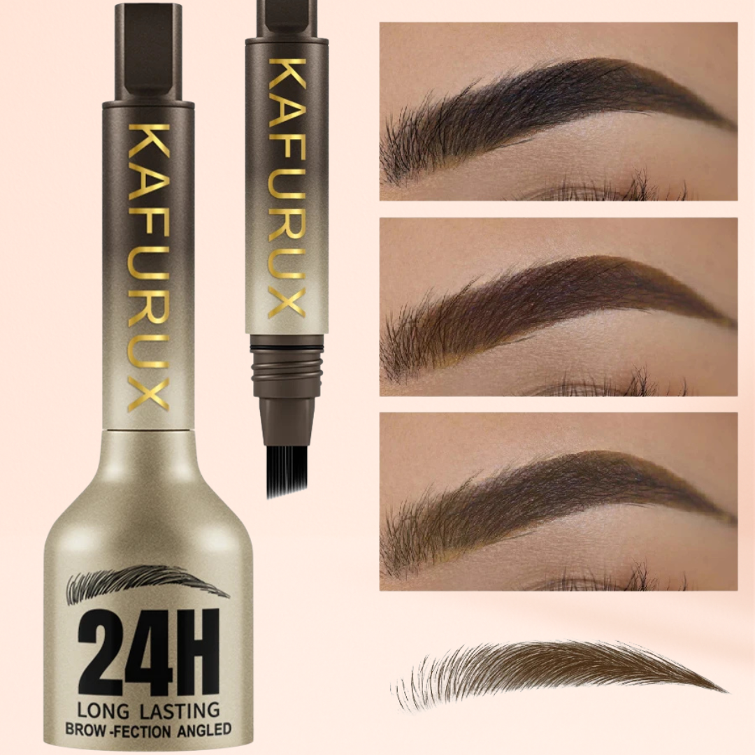 KAFURUX Square Wild Eyebrow Pencil – Waterproof Velvet 3D Brow Tint with Angled Brush (3 Color Variants 1 pc)