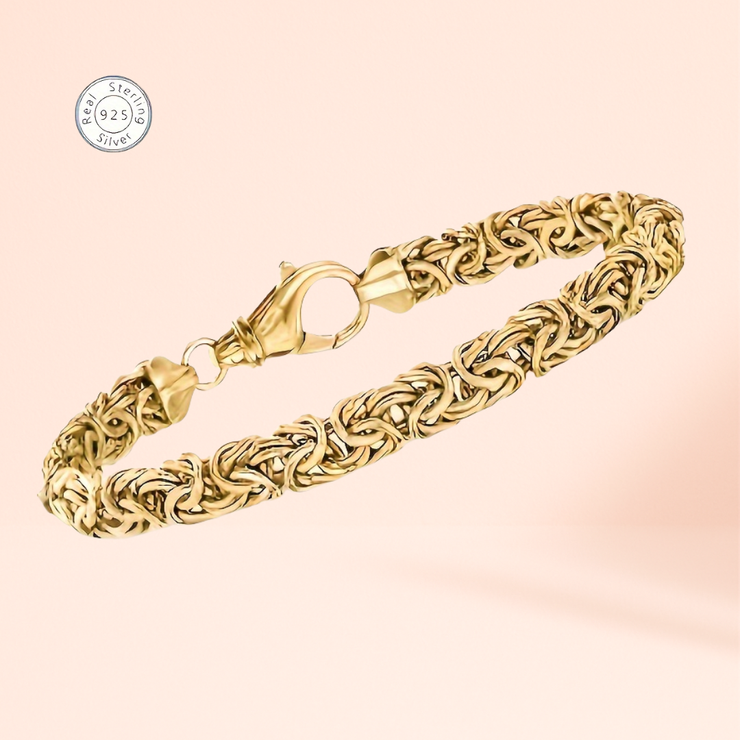 Italian 18K Gold Plated 925 Sterling Silver Chain Bracelet