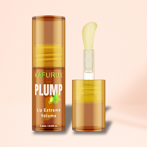 KAFURUX Ginger Turmeric Lip Plumper Oil – Natural Lip Volumizing Balm for Fuller Smoother Sexy Lips