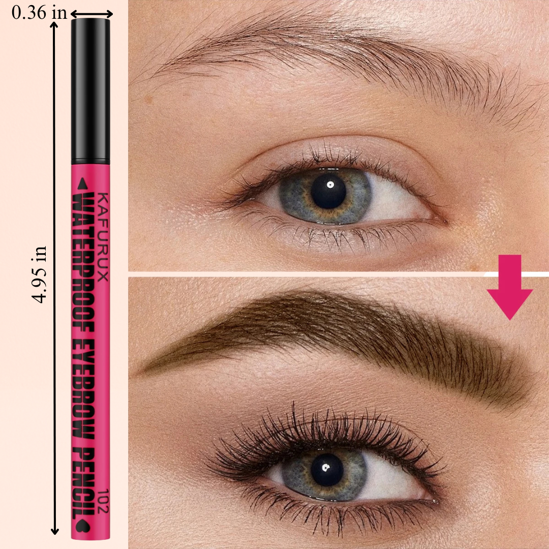 KAFURUX 1pc Waterproof Eyebrow Pen – Microblading 4-Tip Brow Pencil for Natural Hair-Like Strokes in 3 Color Variants