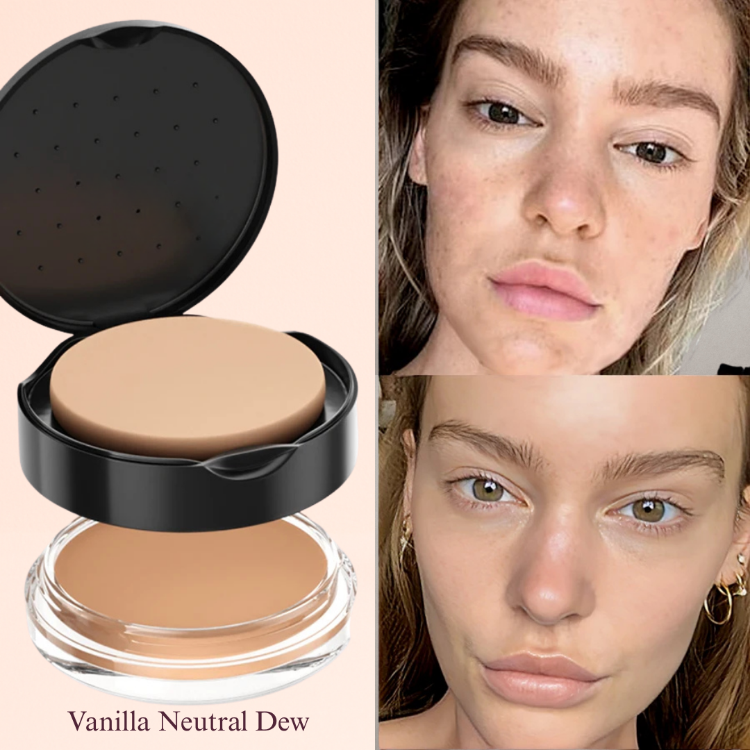 KAFURUX 1pc High‑Coverage Waterproof Foundation Concealer – Anti‑Dark Circle BB Cream in 9 Shade Variants - Vanilla