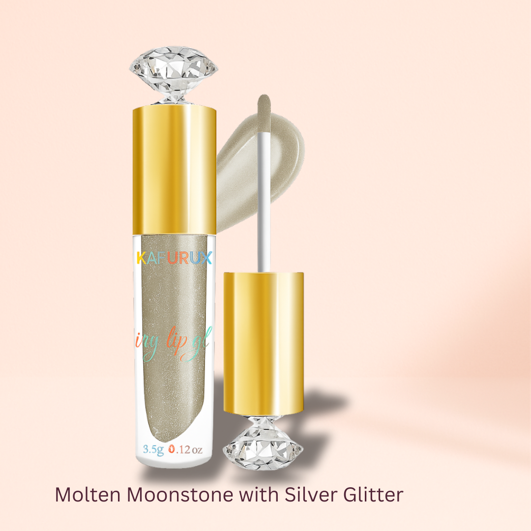 KAFURUX Moisturizing Diamond Shimmer Lip Gloss – Sparkling Pearl-Glam Liquid Lipstick in 9 Glitter Shades (1 pc)