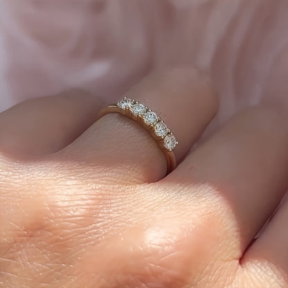 5-Stone Moissanite Wedding Band – 4mm VVS1 Clarity