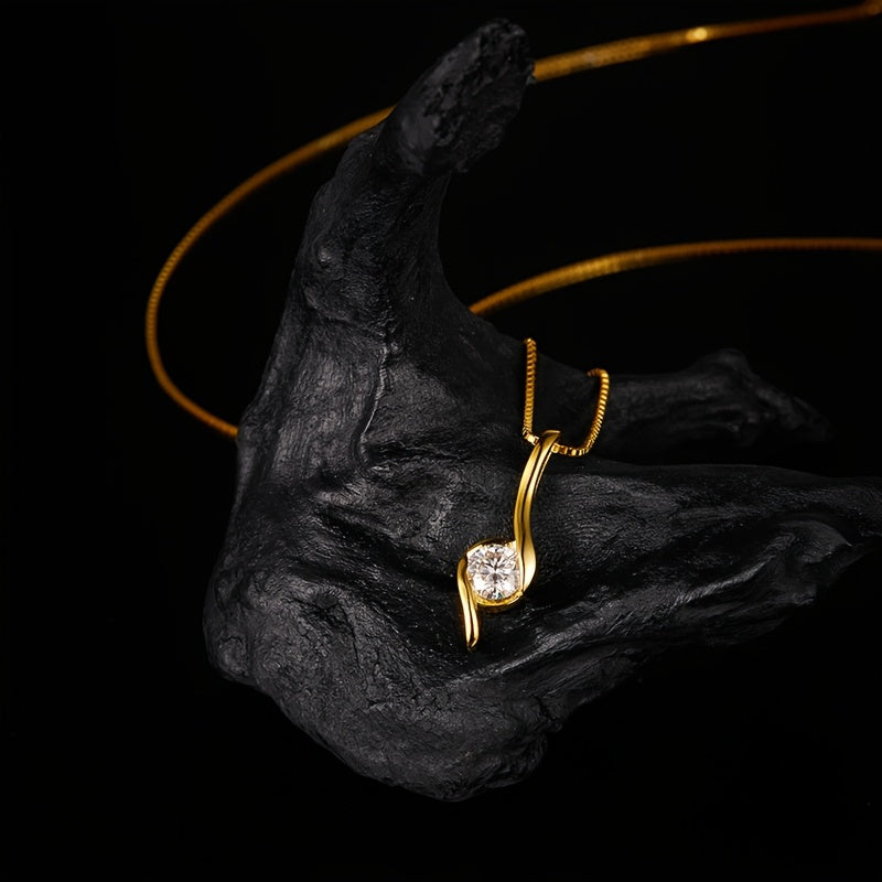Collar de plata de ley S925 con moissanita de 1 quilate