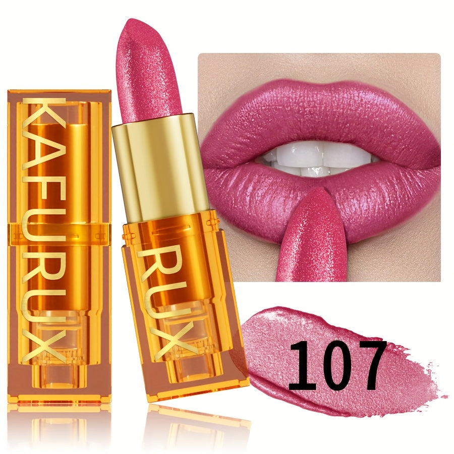 KAFURUX Pearlescent Shine Lipstick – Waterproof, Long-Lasting, Multi-Tone Collection