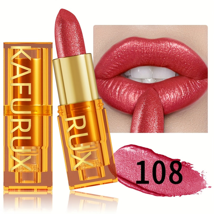 KAFURUX Pearlescent Shine Lipstick – Waterproof, Long-Lasting, Multi-Tone Collection