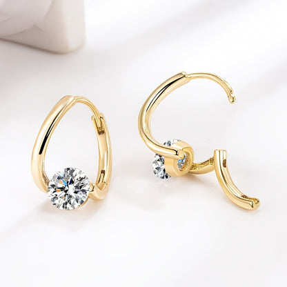 Moissanite Twisted Hoop Earrings – 925 Sterling Silver