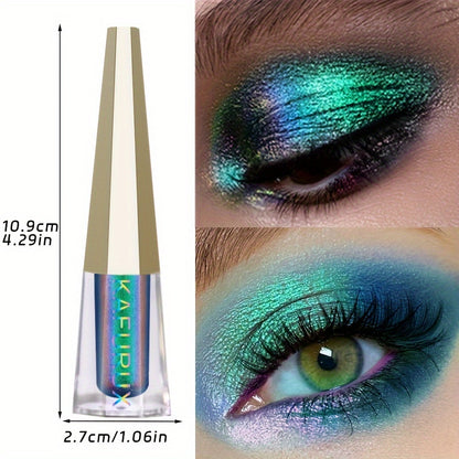 [1pc Waterproof Pearlescent Eyeshadow] 1pc KAFUIX Liquid Eyeshadow, Single Color, Blue Family, Mixed Shade, Waterproof, Long-Lasting, Pearlescent & Shimmer Effect, Gradient Color Palette for Attractive Eyes