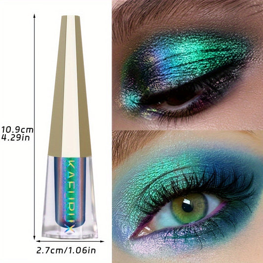 [1pc Waterproof Pearlescent Eyeshadow] 1pc KAFUIX Liquid Eyeshadow, Single Color, Blue Family, Mixed Shade, Waterproof, Long-Lasting, Pearlescent & Shimmer Effect, Gradient Color Palette for Attractive Eyes