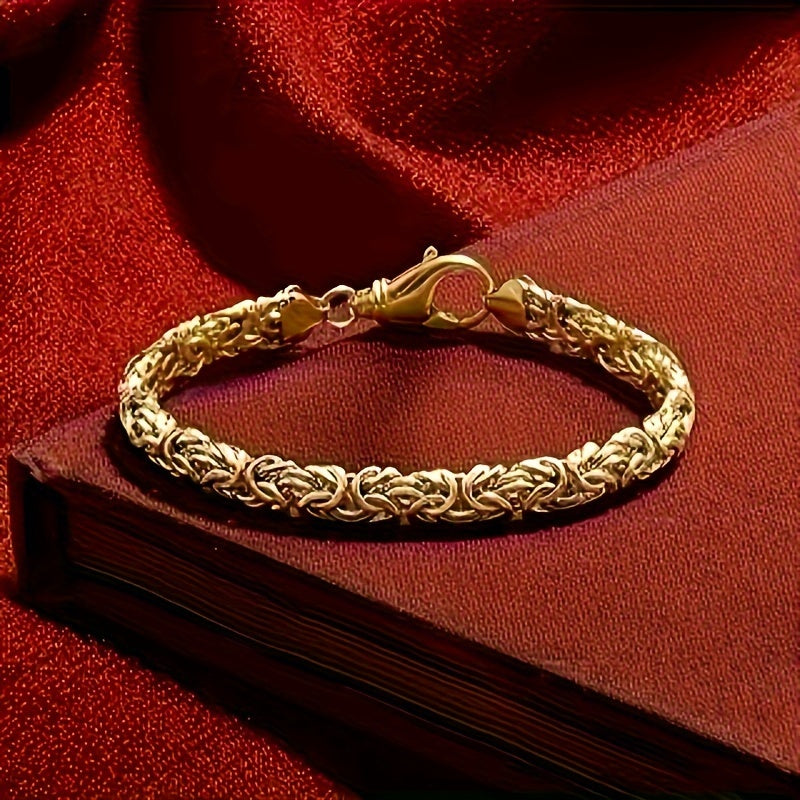 Pulsera italiana de plata de ley 925 bañada en oro de 18 quilates