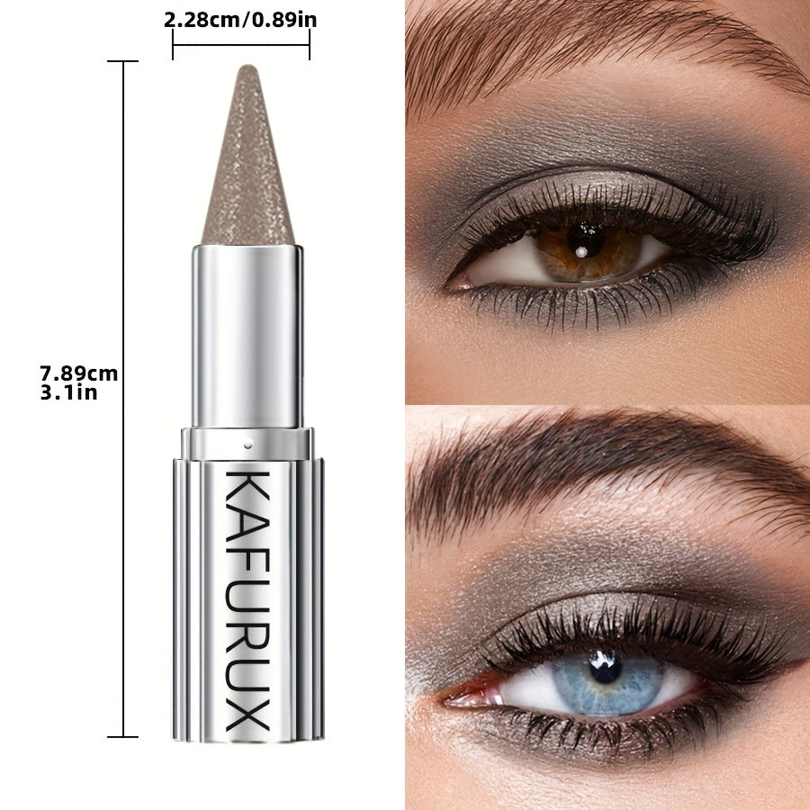 KAFUX Sparkle Grey Eyeshadow Pencil - Waterproof, Shimmer Glitter Finish, Metallic Tube with Dual-Color Gradient for Dramatic Eye Makeup