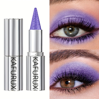 Kaifurx Sparkling Purple Eyeshadow Pencil – Non-Greasy, Pearlescent Glitter Finish, Metallic Tube with Precision Applicator for Dramatic Eye Makeup