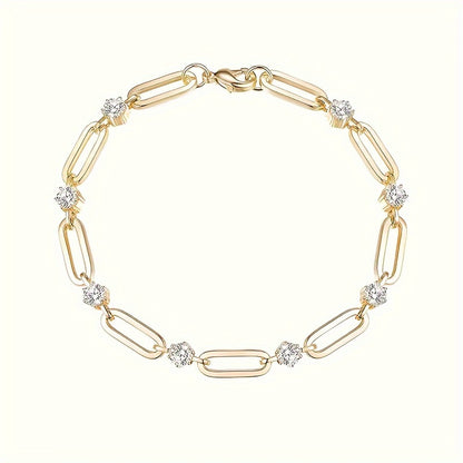 Lustrous moissanite tennis bracelet with round cut stones in 925 sterling silver
