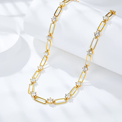 Lustrous Moissanite Tennis Necklace – 925 Sterling Silver
