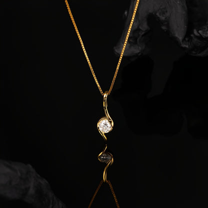 Collar de plata de ley S925 con moissanita de 1 quilate