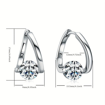 Moissanite Twisted Hoop Earrings – 925 Sterling Silver