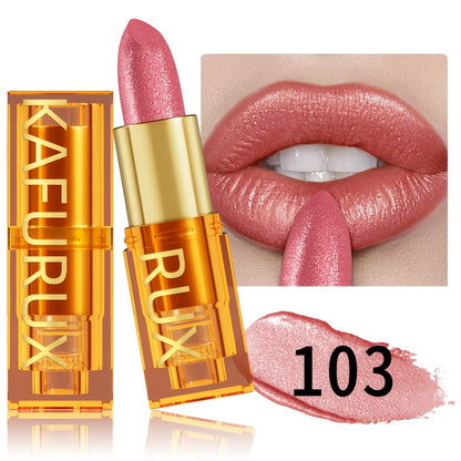 KAFURUX Pearlescent Shine Lipstick – Waterproof, Long-Lasting, Multi-Tone Collection