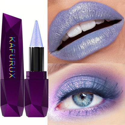 KAFFURIX Shimmering Blue Lipstick, Luminous Paste with Long-lasting Moisture, Universal Skin Compatibility, Vibrant Pearlescent Finish