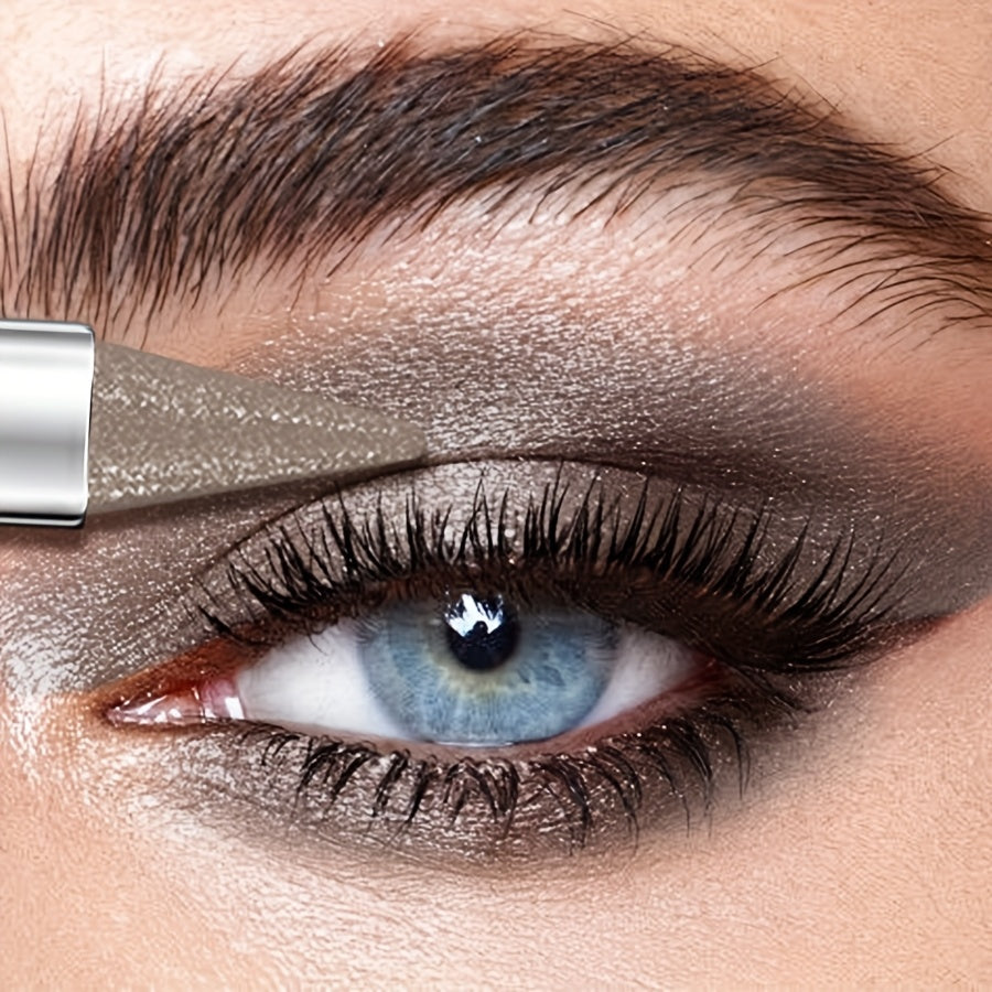 KAFUX Sparkle Grey Eyeshadow Pencil - Waterproof, Shimmer Glitter Finish, Metallic Tube with Dual-Color Gradient for Dramatic Eye Makeup