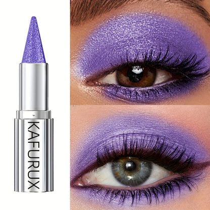Kaifurx Sparkling Purple Eyeshadow Pencil – Non-Greasy, Pearlescent Glitter Finish, Metallic Tube with Precision Applicator for Dramatic Eye Makeup
