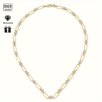 Lustrous Moissanite Tennis Necklace – 925 Sterling Silver
