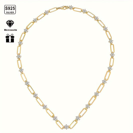 Lustrous Moissanite Tennis Necklace – 925 Sterling Silver