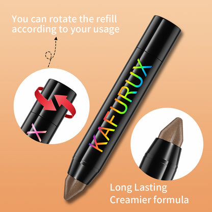 6pcs KAIFUXI Eyeshadow Pencil Set - Vibrant, Long-Lasting Colors in Brown, Purple, Green & Black, Matte & Shimmer Finishes, Non-Sticky, Perfect for All Occasions