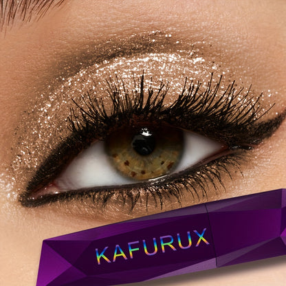 KAFUXI Vibrant Pearly Glitter Eyeshadow Stick - Mesmerizing Brown Shades, Long-Wear & Waterproof, Swivel Matte Finish Eye Makeup Pen with Geometric Purple Container