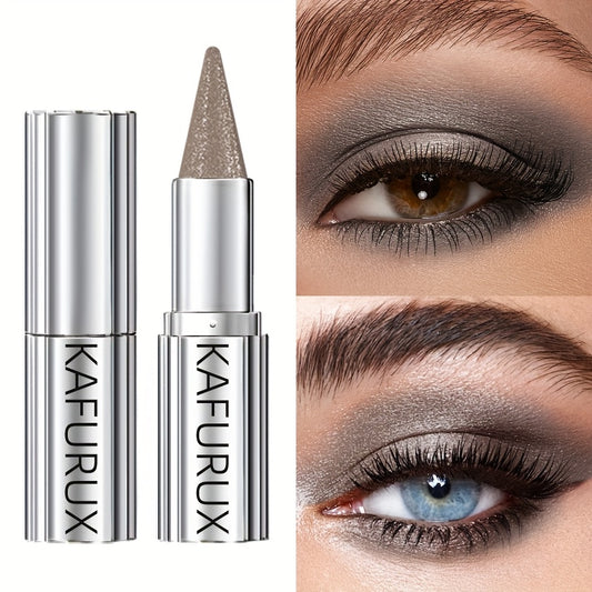 KAFUX Sparkle Grey Eyeshadow Pencil - Waterproof, Shimmer Glitter Finish, Metallic Tube with Dual-Color Gradient for Dramatic Eye Makeup