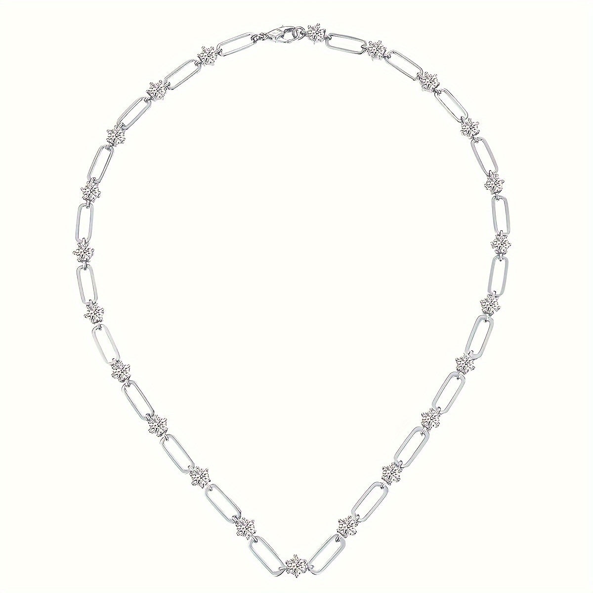 Lustrous Moissanite Tennis Necklace – 925 Sterling Silver