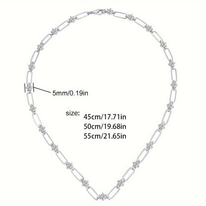 Lustrous Moissanite Tennis Necklace – 925 Sterling Silver