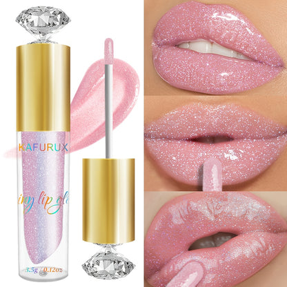 KAFURIX Waterproof Pink 1pc Lip Glaze - Glossy Finish, Sparkle Shine, Long-Lasting, Non-Sticky Paste for All Skin Types, Easy Application