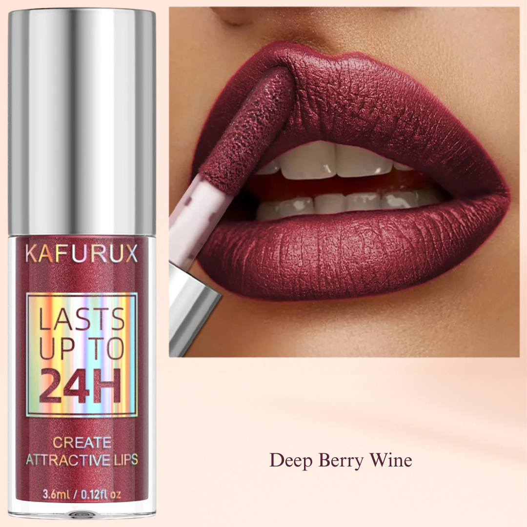 KAFURUX Deep Berry Wine lip gloss – bold long-lasting shimmer for night glam in UK and USA