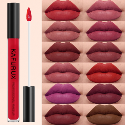 KAFURUX red matte lipstick with swatches – long-lasting lip tint for UK, USA women